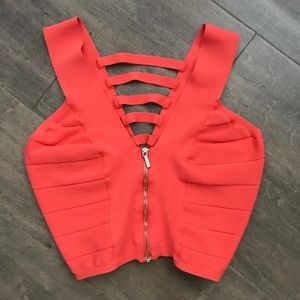 Bebe Zip Crop Top